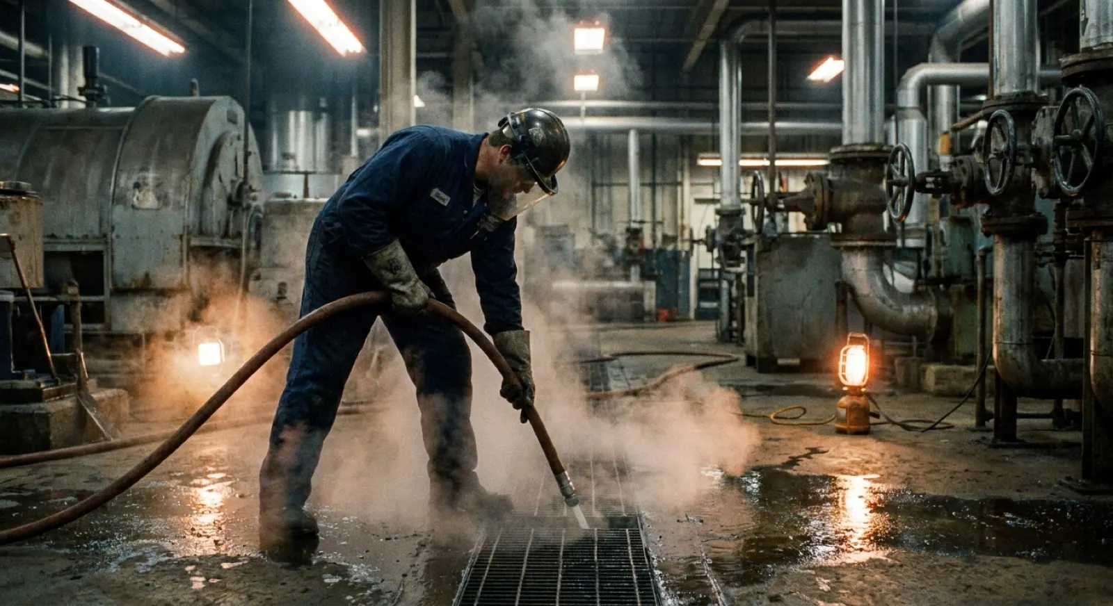 Disotturazione con getto ad alta temperatura in un sito produttivo